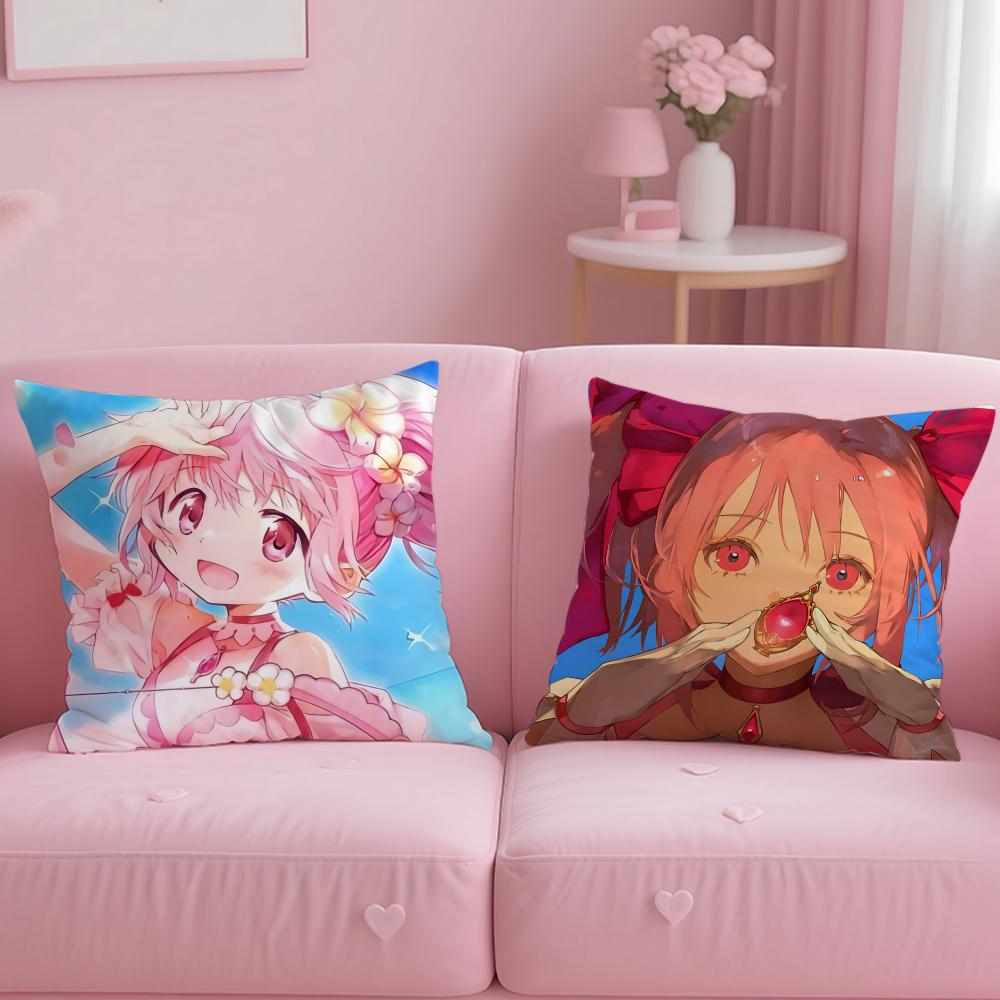 Классический аниме чехол для подушки Puella Magi Madoka Magica Мягкий Легко стирающийся Чехол для подушки Универсальный для дивана Кровати Путешествий и Офиса