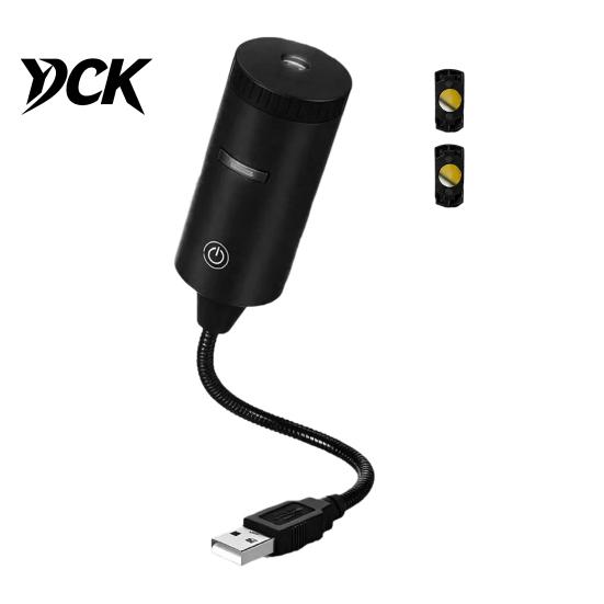 Car Interior Atmosphere Light USB Projector Lamp with 2 Films, Moon & Milky Way LED Projection Romantic Light, 360 Degrees Rotating for Car,