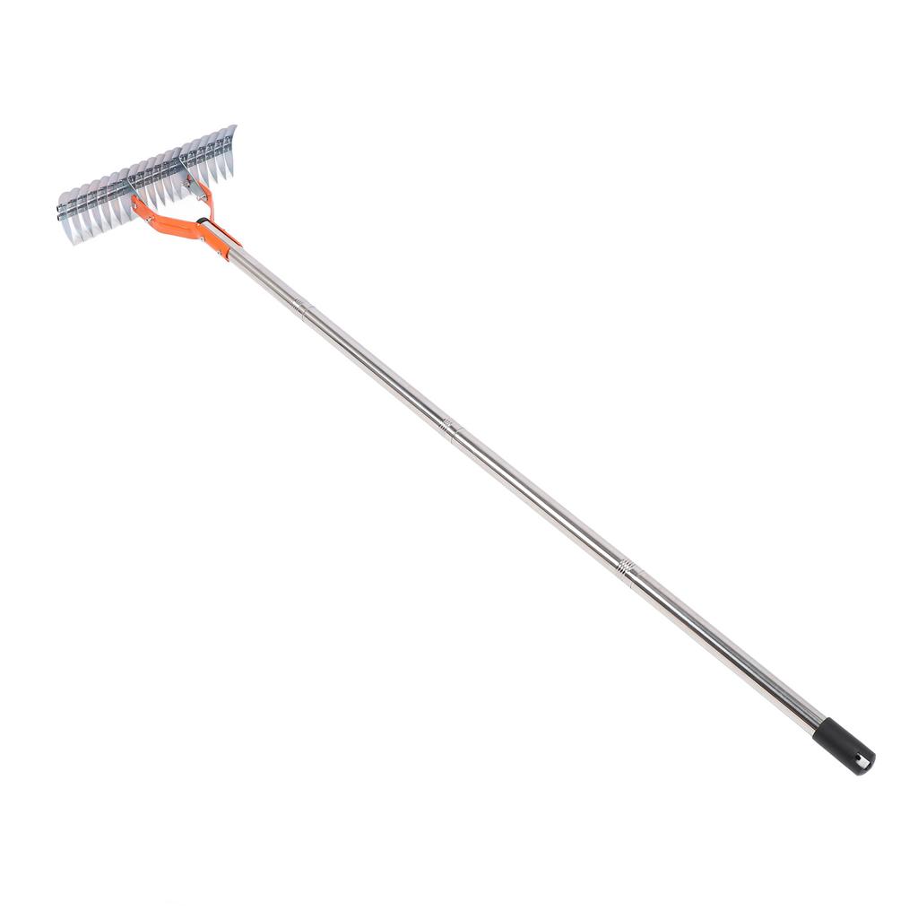 Thatch Rake 14.7 Inch Carbon Steel Stainless Steel Robust Lawn Dethatcher Rake with Handle for Clning Dd Grass Yard Garden