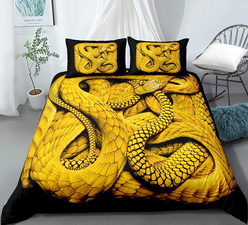 3D Snake Style Bedding Set For Bedroom Soft Duvet Cover Bedspreads For Bed Linen Comefortable Quilt And Pillowcase