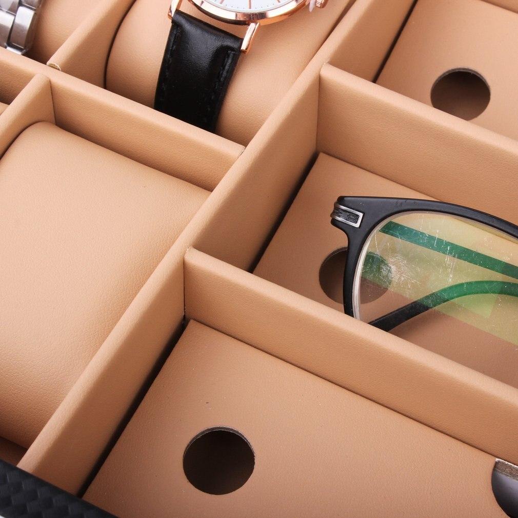 Сетки из искусственной кожи/углеродного волокна, чехол для часов, органайзер для солнцезащитных очков, органайзер для хранения ювелирных изделий, контейнер для витрины, держатель