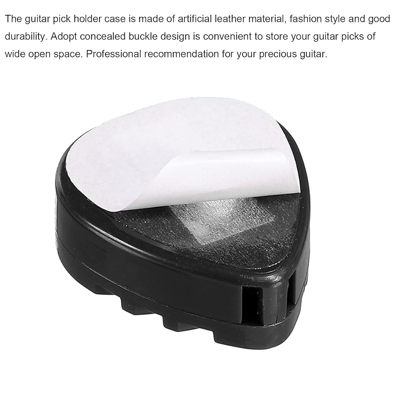 Держатель медиатора uxcell из пластика в форме сердца для укулеле с клейкой основой и пружиной черного цвета, 6 штук