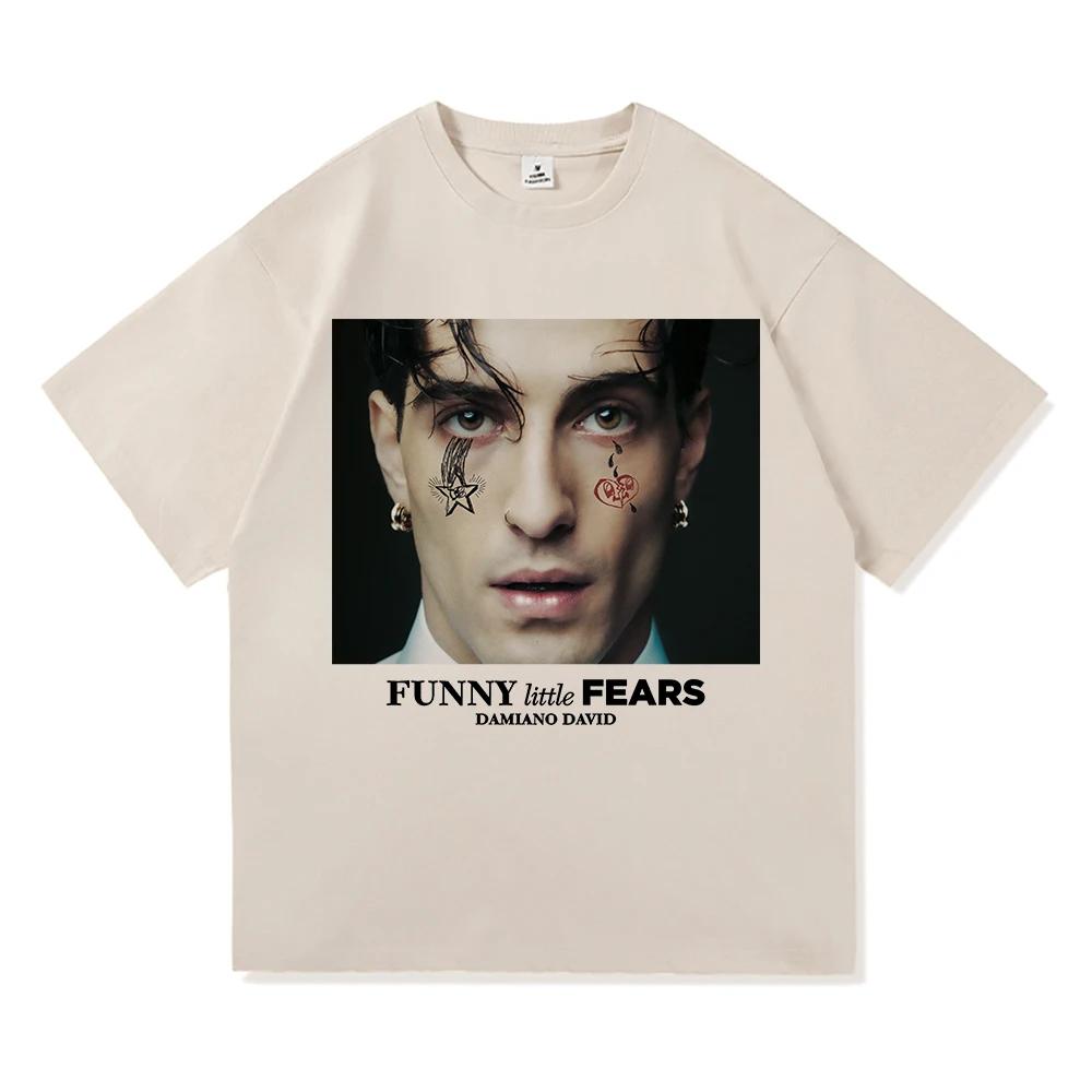 Дамиано Давид Смешная футболка с надписью Little Fears для женщин Харадзюку Эстетика Футболка на следующее лето Высококачественные Винтажные футболки 2026 Топы