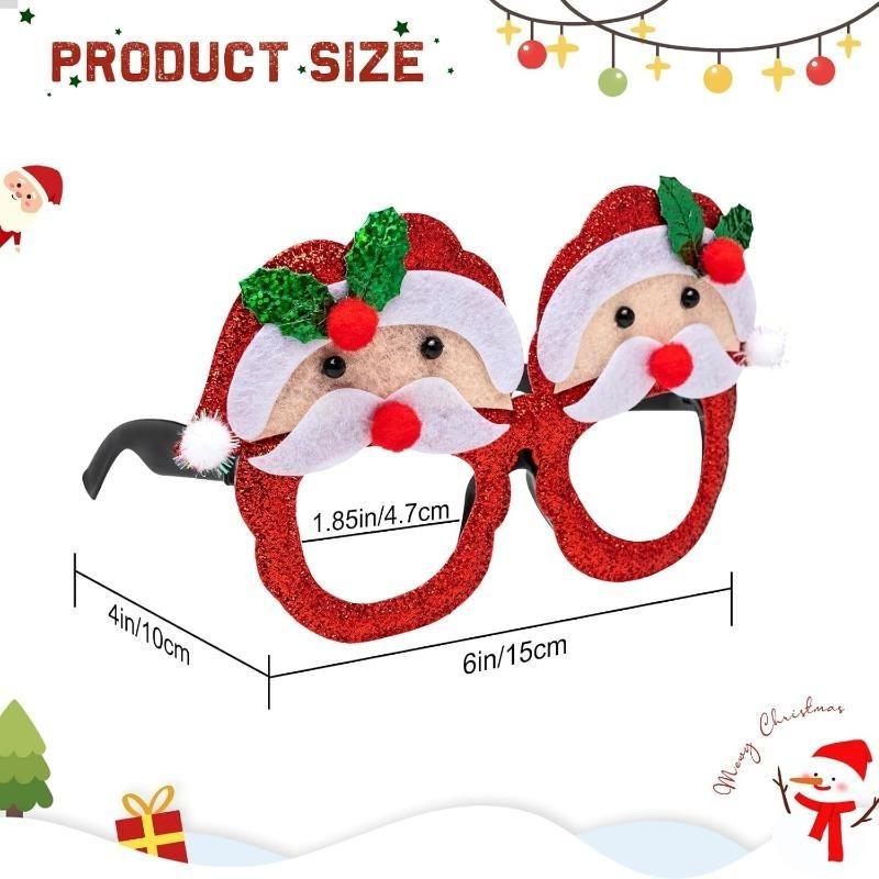 Christmas Novelty Party Glasses, Fun Xmas Eyewear Photo Props, Party Accessories for Family, Christmas Decor & Holiday Gift for Adults & Kids