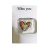 Glass Heart Card Portable Simple Keepsake Gift Lightweight Style Widely Used Glass Ornament