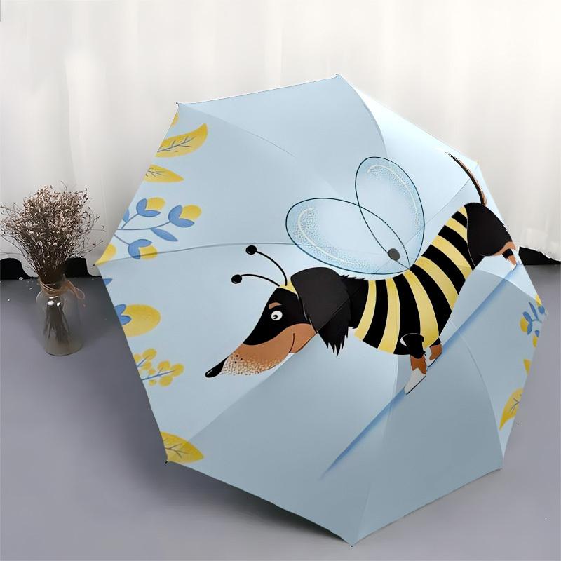 1pc Bee Costume Dog Illustration Umbrella with Plastic Handle,Suitable for All Seasons Home Travel Outdoor Umbrellaptys31085