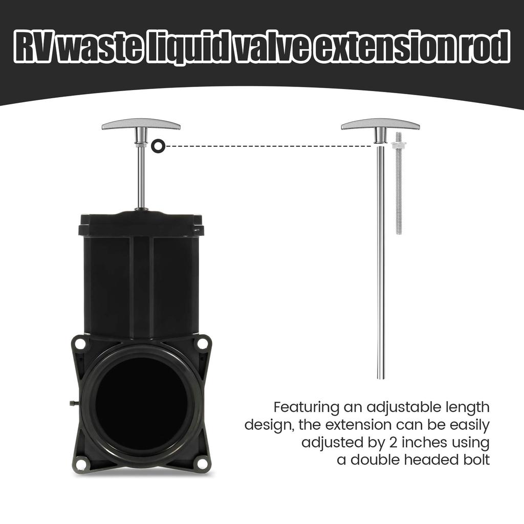 Удлинитель клапана сточных вод для автодома Удлинительная трубка Ручка Удлинительная штанга для управления отходами Рычаг-удлинитель клапана отходов