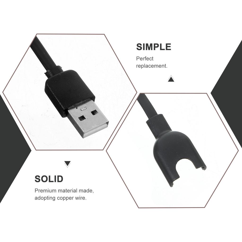 Зарядный кабель для 3 USB, сменная, позолоченный контакт, износостойкий, плоский кабель TPE, Умный фитнес-браслет