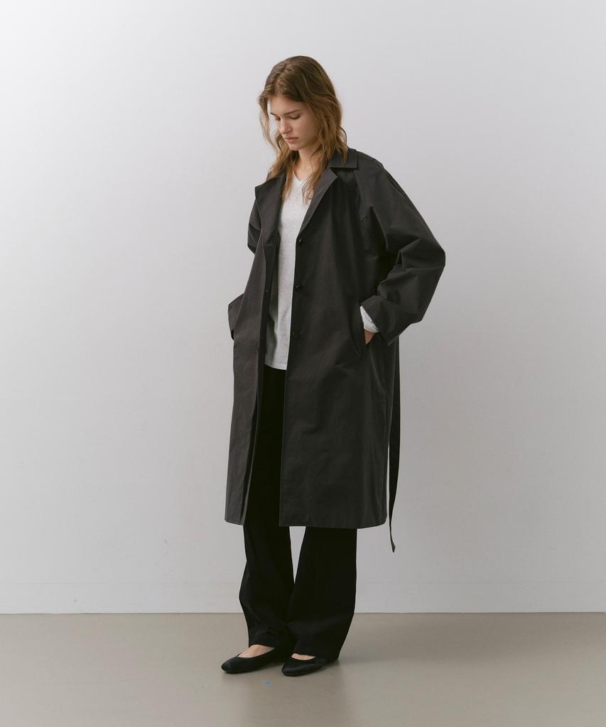 CACELE Panel Front Trench Coat, Charcoal