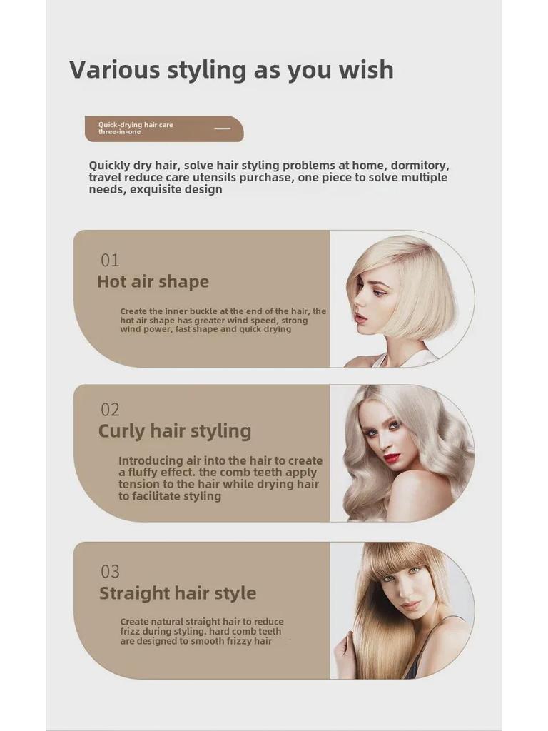 Многофункциональный фен двойного назначения и выпрямляющая расческа из белого золота — стандарт США