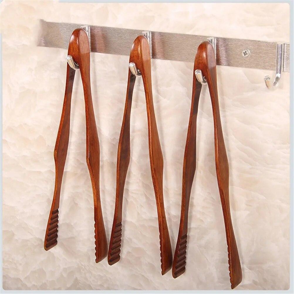 1Pc Bamboo Cooking Kitchen Tongs Food BBQ Tool Salad Bacon Steak Bread Cake Wooden Clip Home Kitchen Utensil MIT