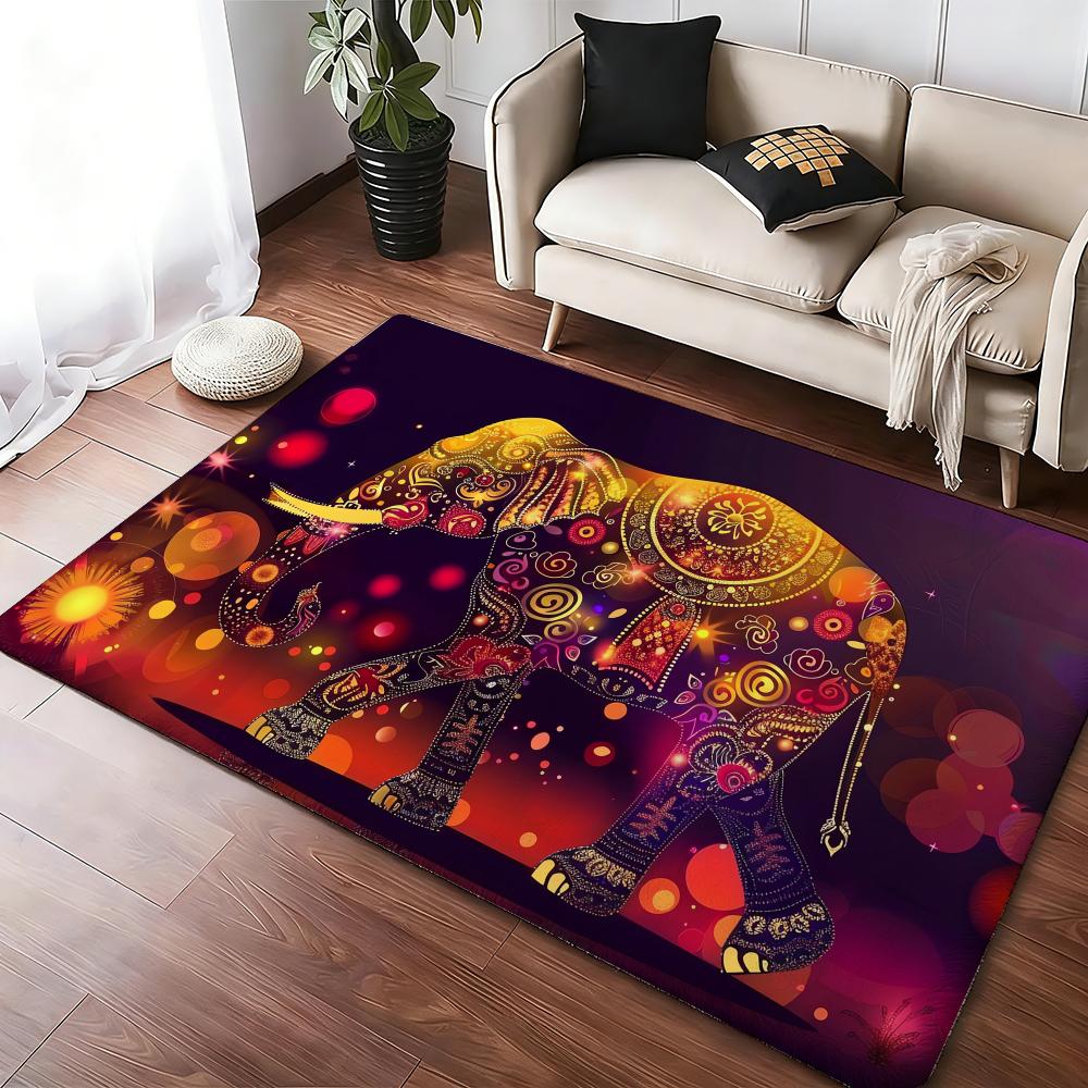 Напольный коврик с рисунком Мандала слона Уютный фланелевый Мягкий Толстый Нескользящий коврик для гостиной спальни кухни Декор Ковры