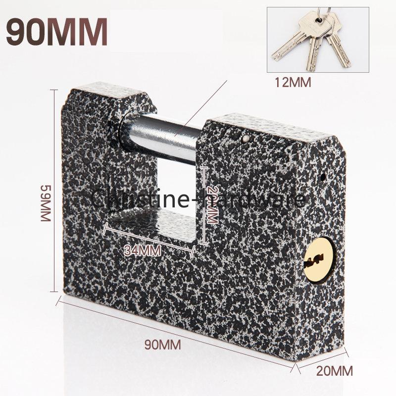 1Pcs Marble Texture Rectangular Horizontal Opening Lock Anti-theft Padlock Stainless Steel Burglar Padlock Security Safety Lock