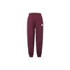 Solid Logo Patch Cotton Fleece Cuffed Pants Women Bottoms Cherrywood-Red DQ4608-645