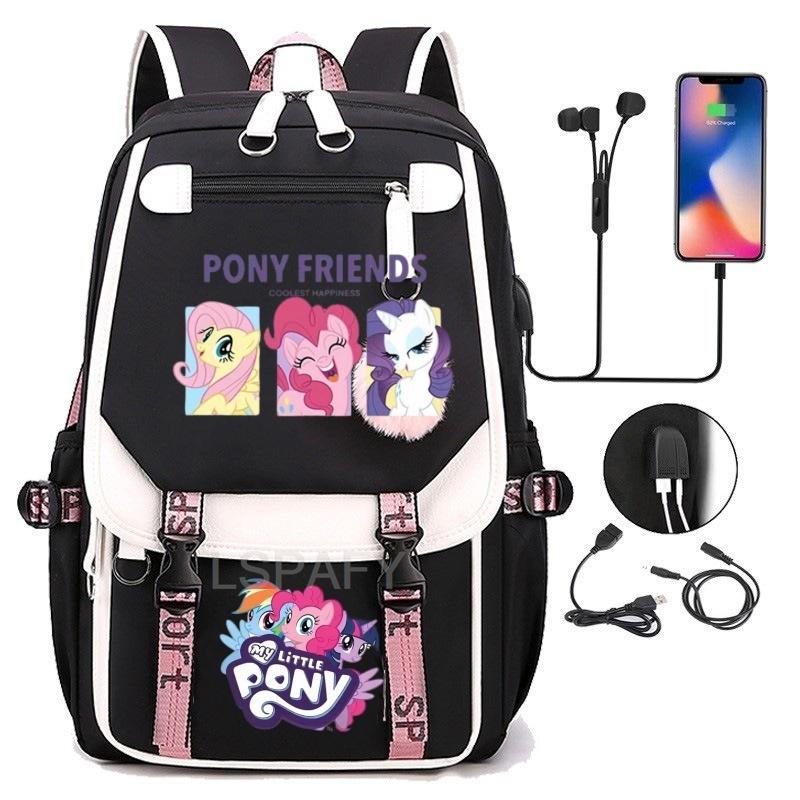 Рюкзак My Little Pony Пэчворк Вместимость Мультяшный Рюкзак Дорожная Сумка-Рюкзак Женская Сумка-Рюкзак Холщовый Для Ноутбука Школьные Сумки
