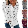 Women's Casual Fashion Halloween Print Long Sleeve Round Neck Pullover Top