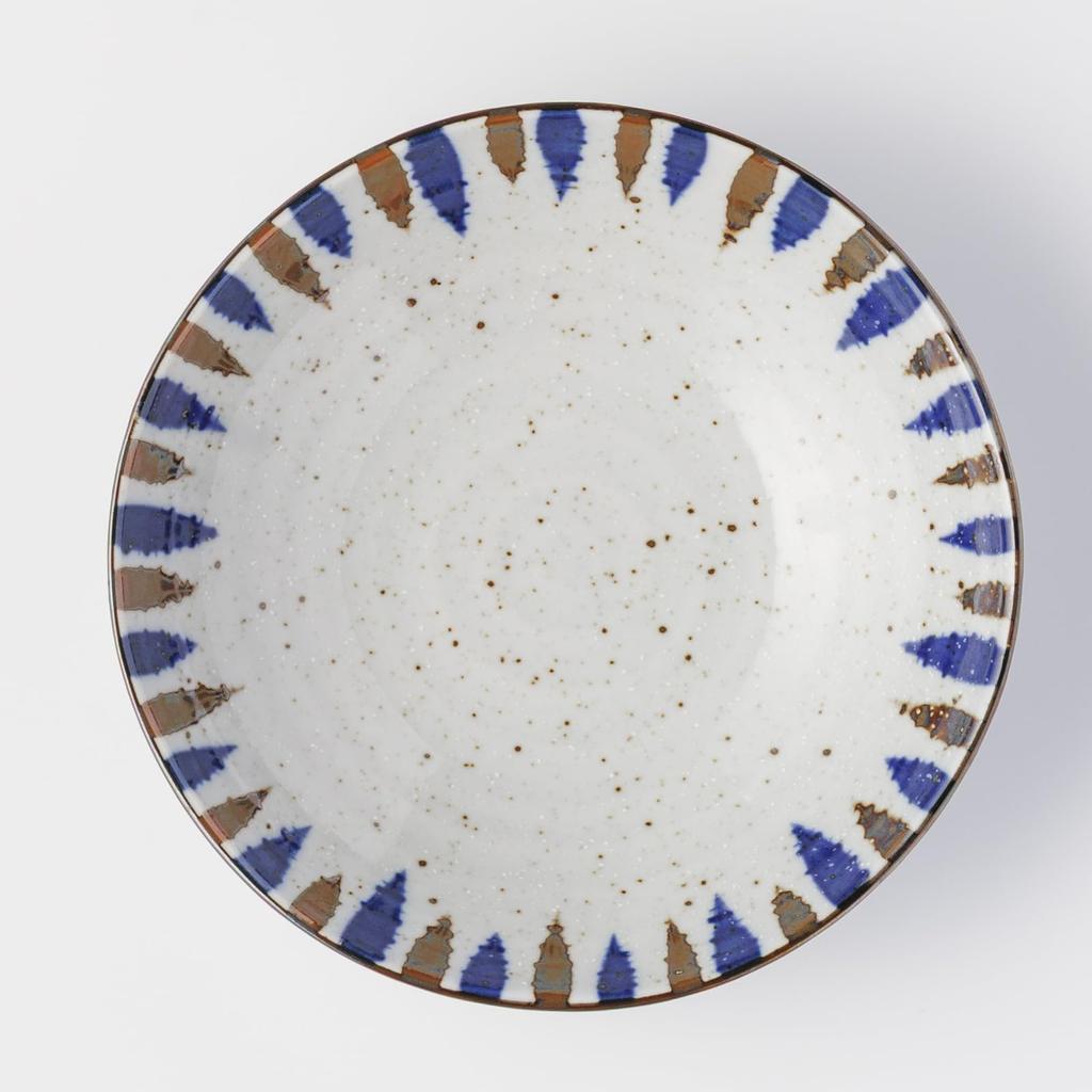 Mino Ware Tableware Set of Including a Shallow a Deep and a Approximately 17cm In Microwave and Dishwasher Made In Product Number 564607 "Fuchi