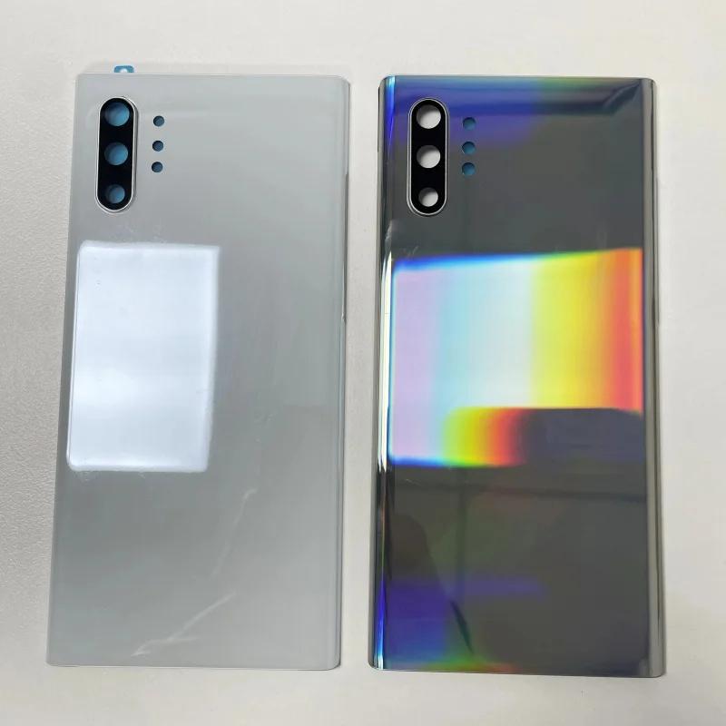 Для Samsung Galaxy Note 10 Plus N970F N975F Задняя крышка аккумулятора Note10 Задняя стеклянная панель Корпус Чехол Замена