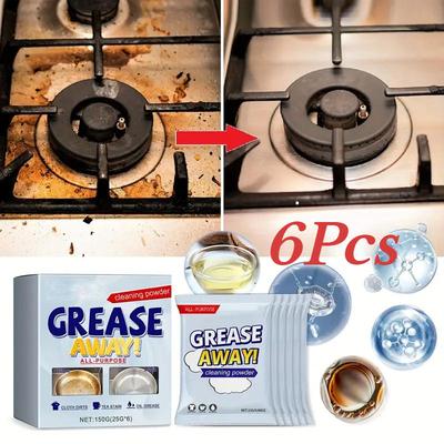 6 шт. универсальный чистящий порошок мощный кухонный очиститель порошок для удаления грязи стойкий очиститель жирных пятен для гриля духовки плиты кастрюль