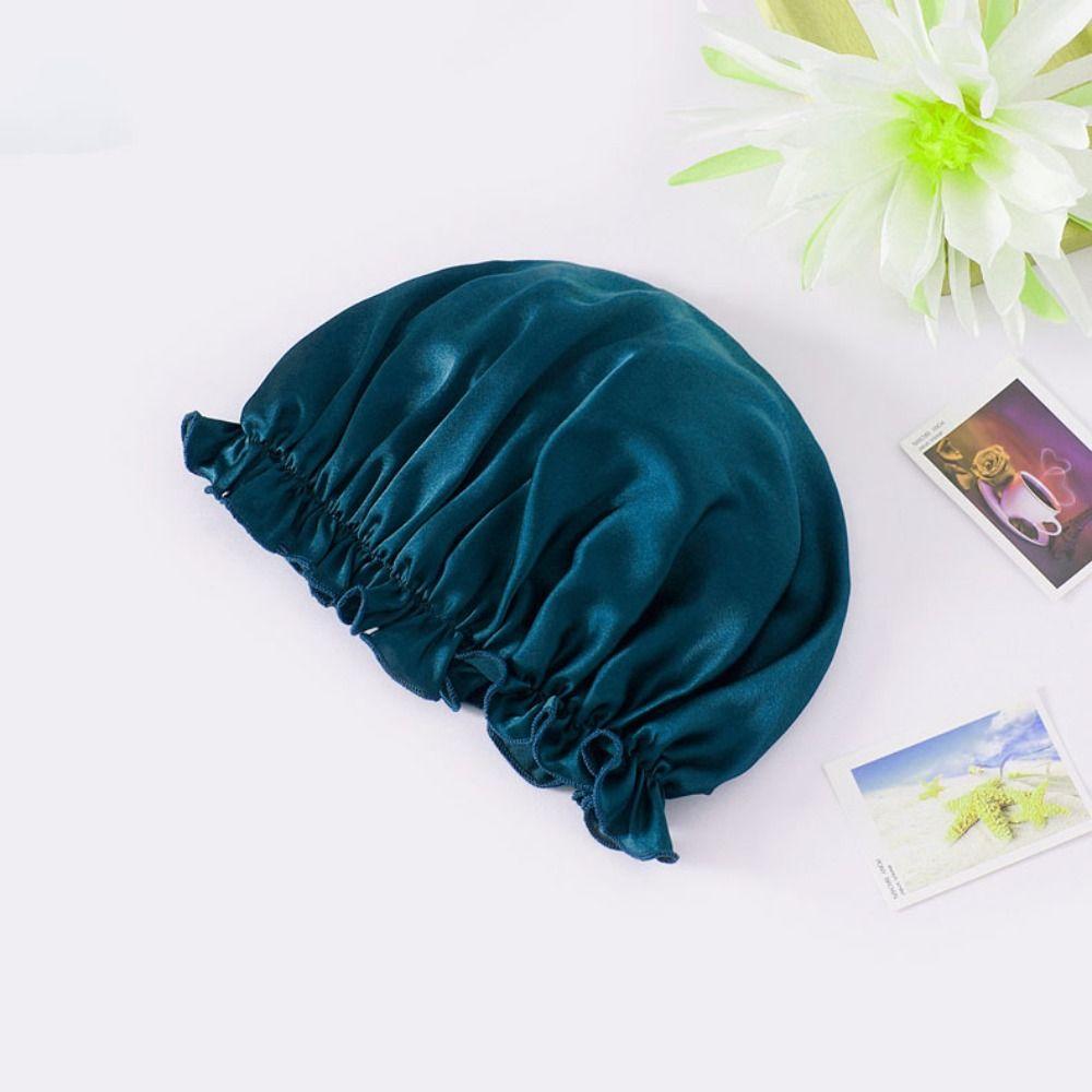 Elastic Large Silk Sleeping Cap Fashion Hair Loss Hats New Women Hair Bonnets