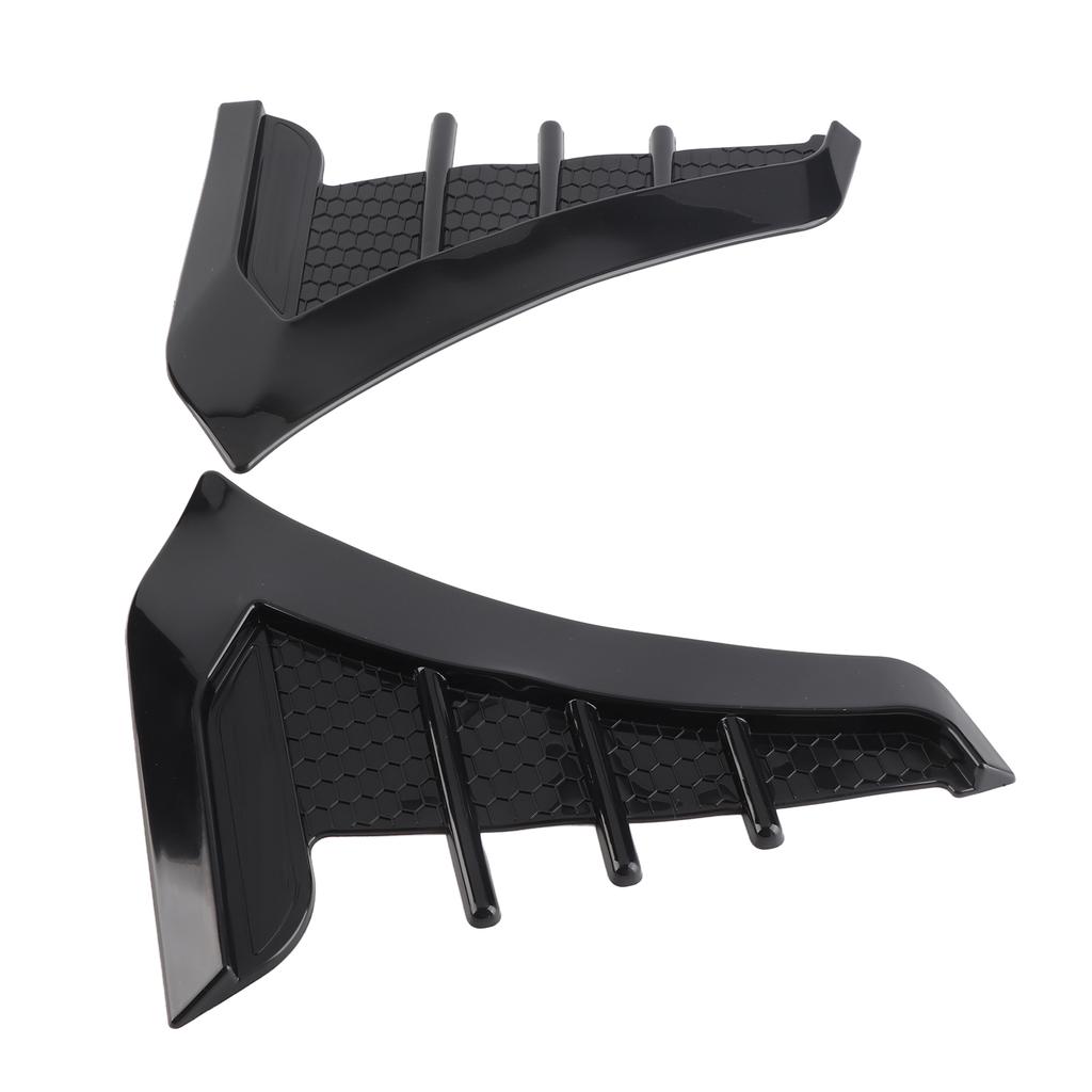 2pcs Gloss Black Side Vent Trim Decoration Sticker Rubber Shark Gills Universal for Cars