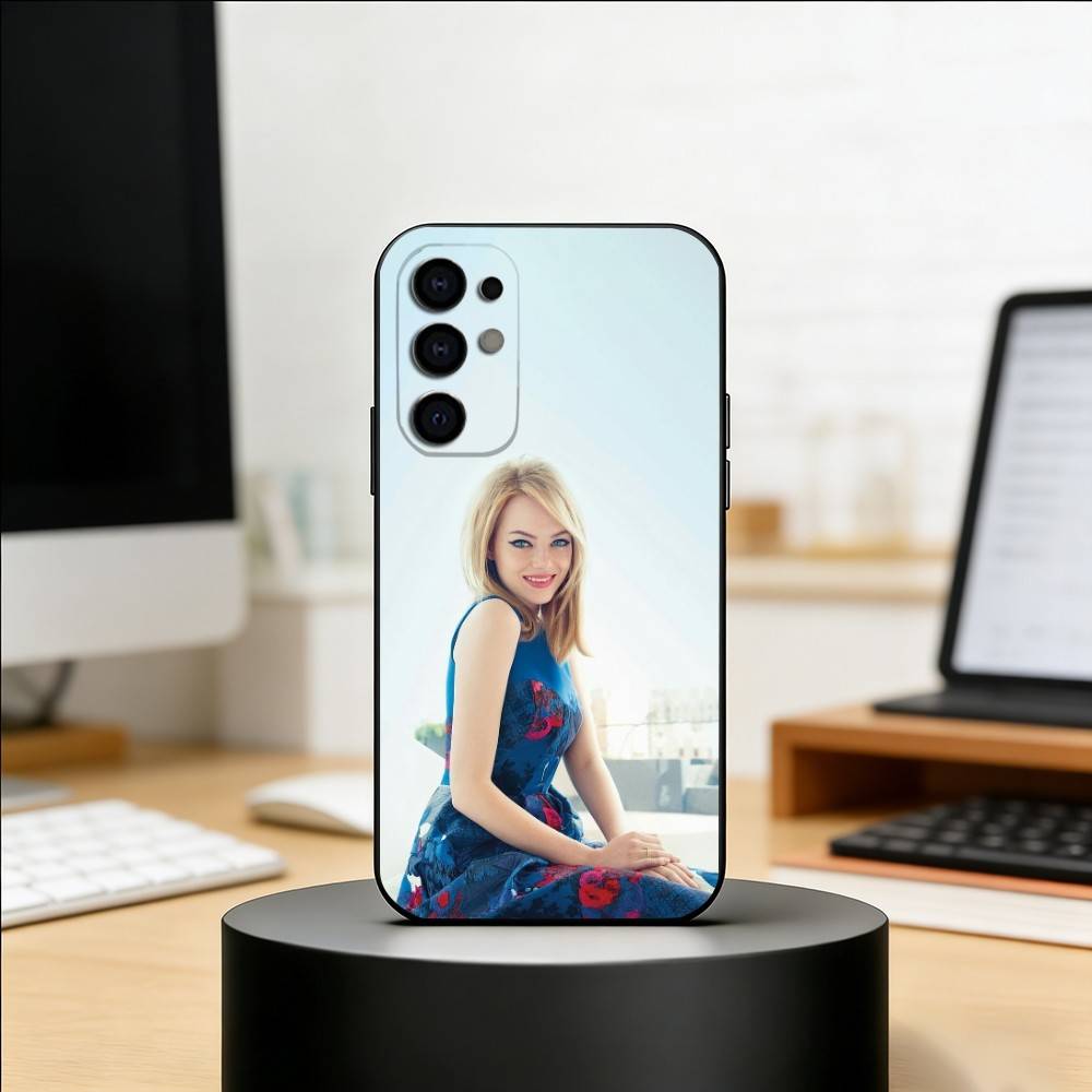 Чехол для телефона с Эммой Стоун для Samsung S25, S24, S21, S22, S23, S30, Ultra, S20, Plus, Fe, Мягкий силиконовый черный чехол