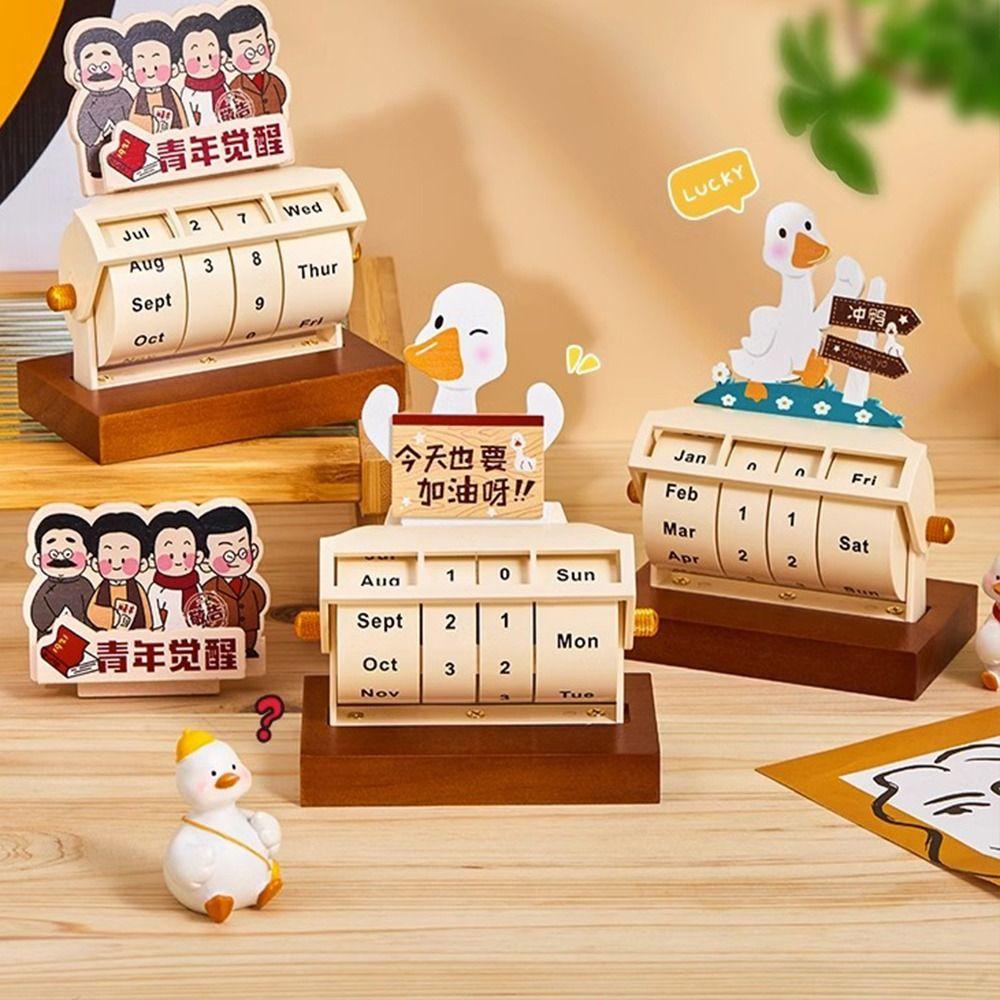 Миниатюрное художественное украшение Вращающийся настольный календарь Настольные украшения Вечный календарь дат Спальня