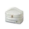 Large Capacity Quilting Cotton Makeup Bag Shock Resistance Waterproof Portable Cosmetics Storage Bag INS Square