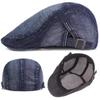 Simple Washed Denim Berets Hat Men Women Spring Summer Peaked Flat Cap Artist Duckbill Hat Casual Herringbone Newsboy Cap