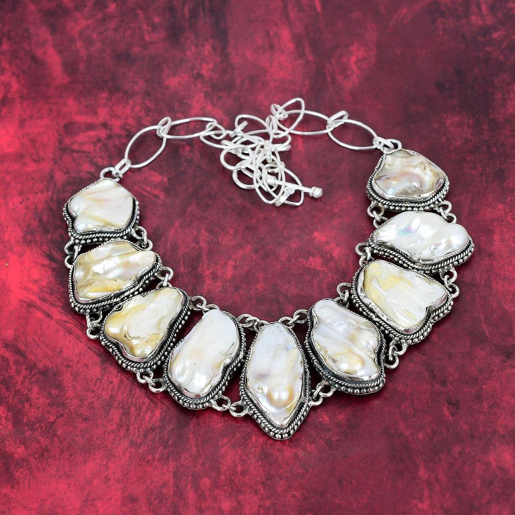 Жемчужное ожерелье Blister Biwa, ювелирные изделия из драгоценных камней, регулируемое ожерелье-цепочка из стерлингового серебра 925 пробы, подарок для женщин, ожерелье ручной работы