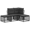 Outdoor Sofa Set Black Polyester