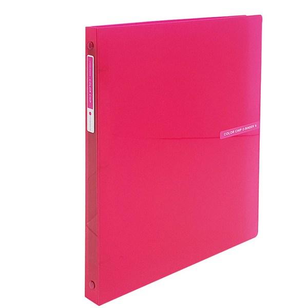 Eco Cheongwoon Color Chip Transparent 3 Hole Mini O Ring Binder 2cm A4, Pink, 1 Piece
