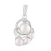 Silver Pendant with Pearls, White Topaz (2123637)