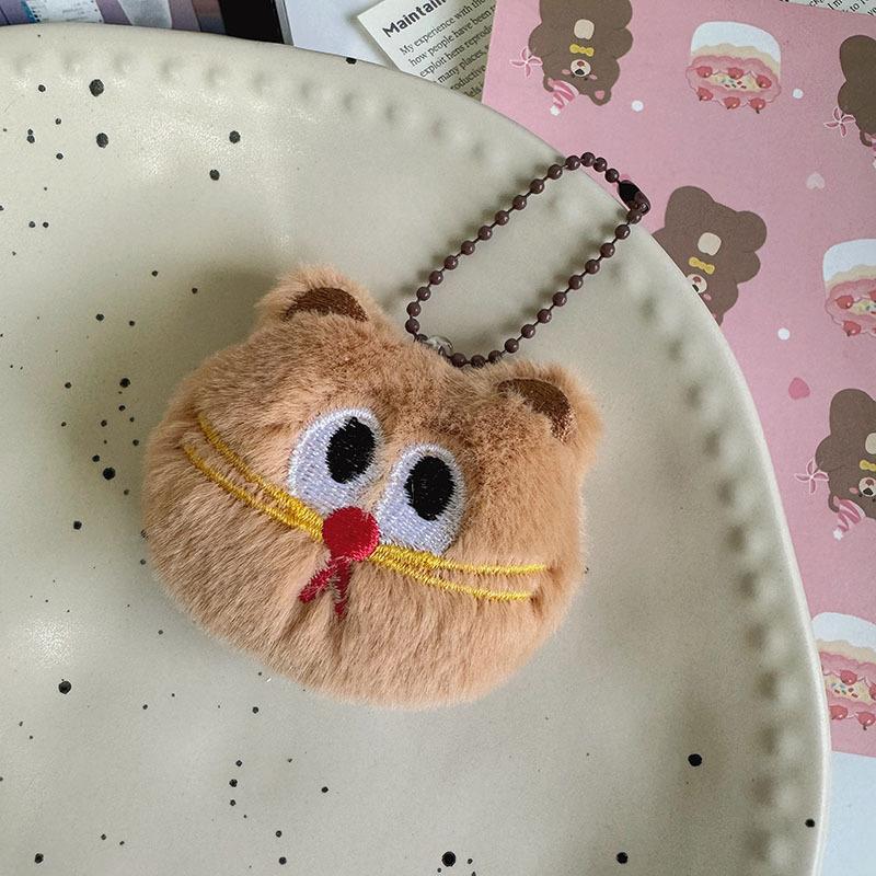 Cute Cat Plush Toy Doll Keychain Fluffy Soft Stuffed Backpack Bag Pendant Key Ring Gift For Kids Girlfriend