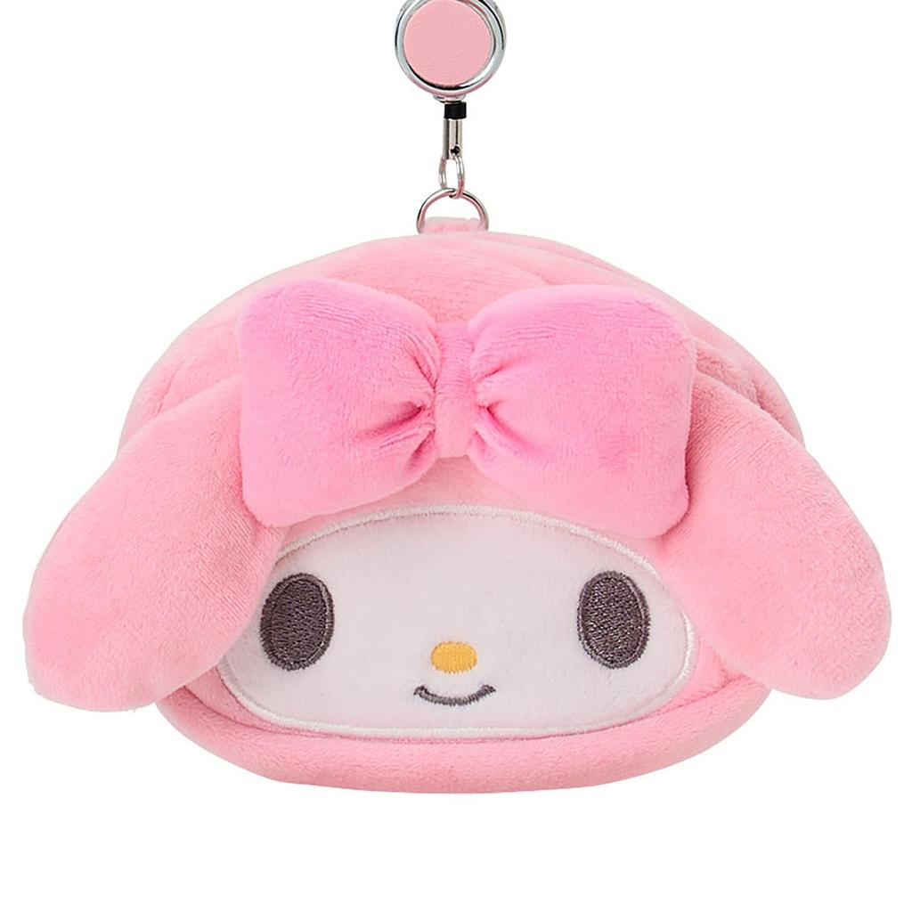 Sanrio My Melody Pass Case Pouch Polyester Card Holder with Retractable Reel Small Item Storage Suitable for ages 15 and up Item 293814 Face-Shaped &