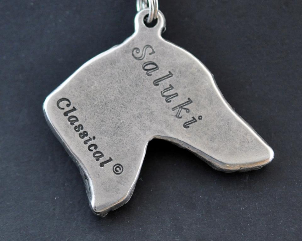 Saluki, Persian Greyhound, Arabian hound - Dog necklace in gift box, silver-plated locket for dog fan, striking pendant by Art-Dog brand