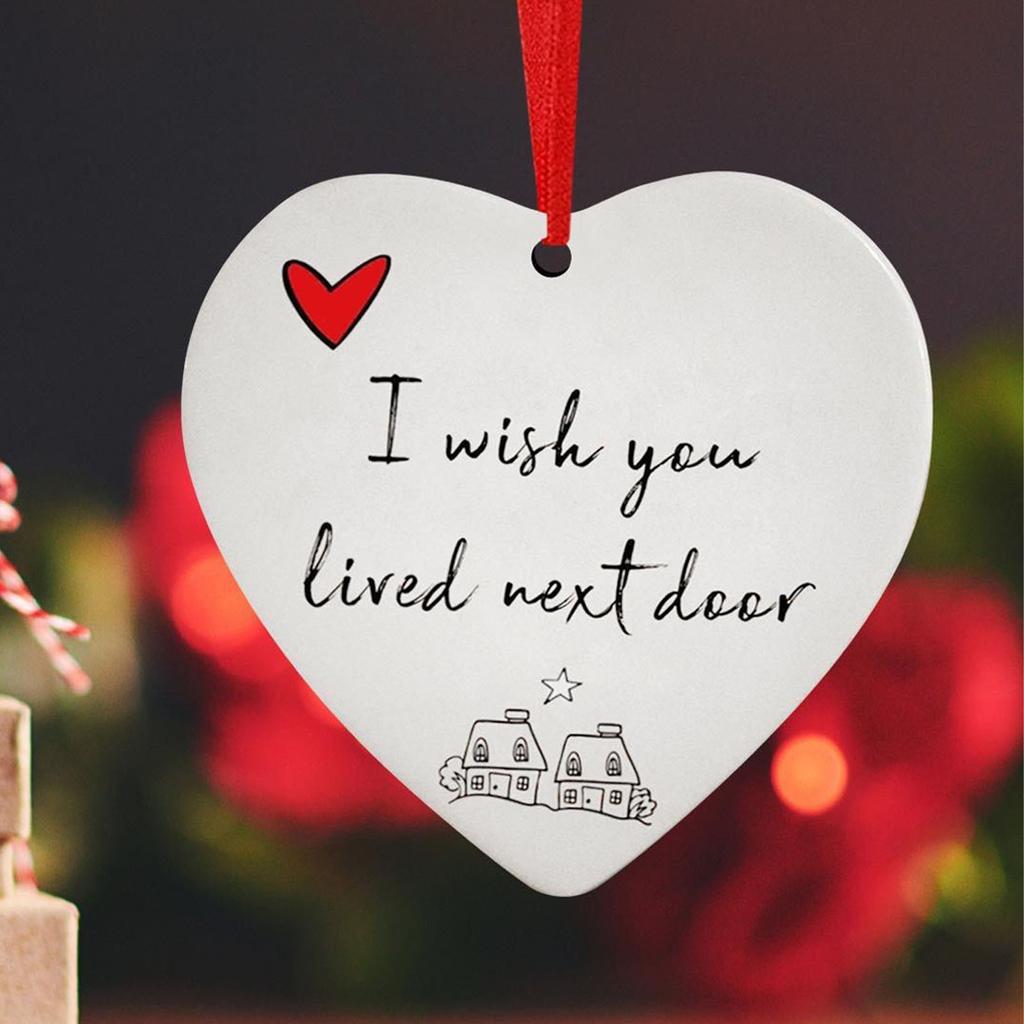 Подвесное украшение в форме сердца Акриловое Я Ты Жил По Соседству Украшения для рождественской елки на День святого Валентина Годовщину Новый