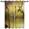 Fun Giraffe Animal Africa Watercolor Window Curtains Curtains for Living Room Decorative Items Living Room