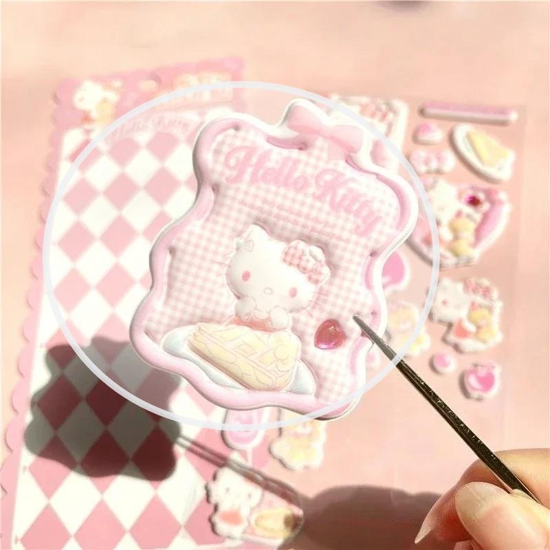 2026 Hot New Cute Hello Kitty 3D thick and plump double-layer bubble sticker, decorative laptop and phone case sticker Gifts