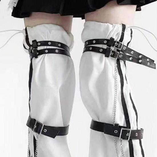 1 пара гетр для горячих девушек, регулируемый пояс, декор в виде цепочки, носки в стиле хип-хоп, леггинсы со звездным принтом, контрастные цветные нескользящие носки на шнурке