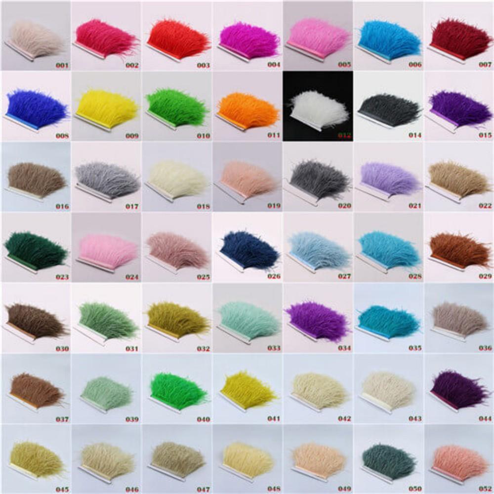 Feather1M Натуральное Пушистое Оперение Страуса Отделка Белое Черное Перо Страуса для DIY Поделок Лента Свадебное платье Шитье Одежда Декор 8-10см