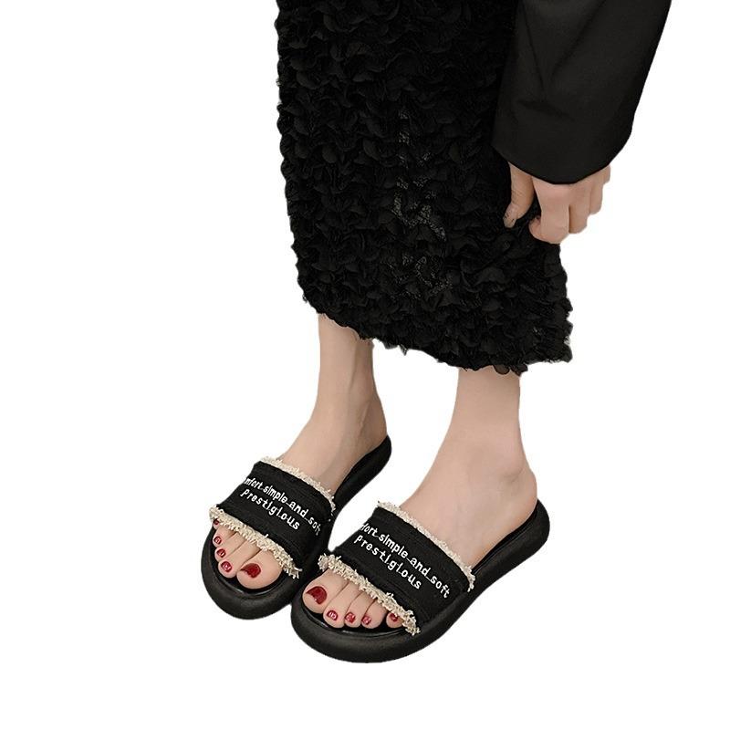 Женские новые удобные и универсальные пляжные шлепанцы на плоской подошве, женская летняя обувь