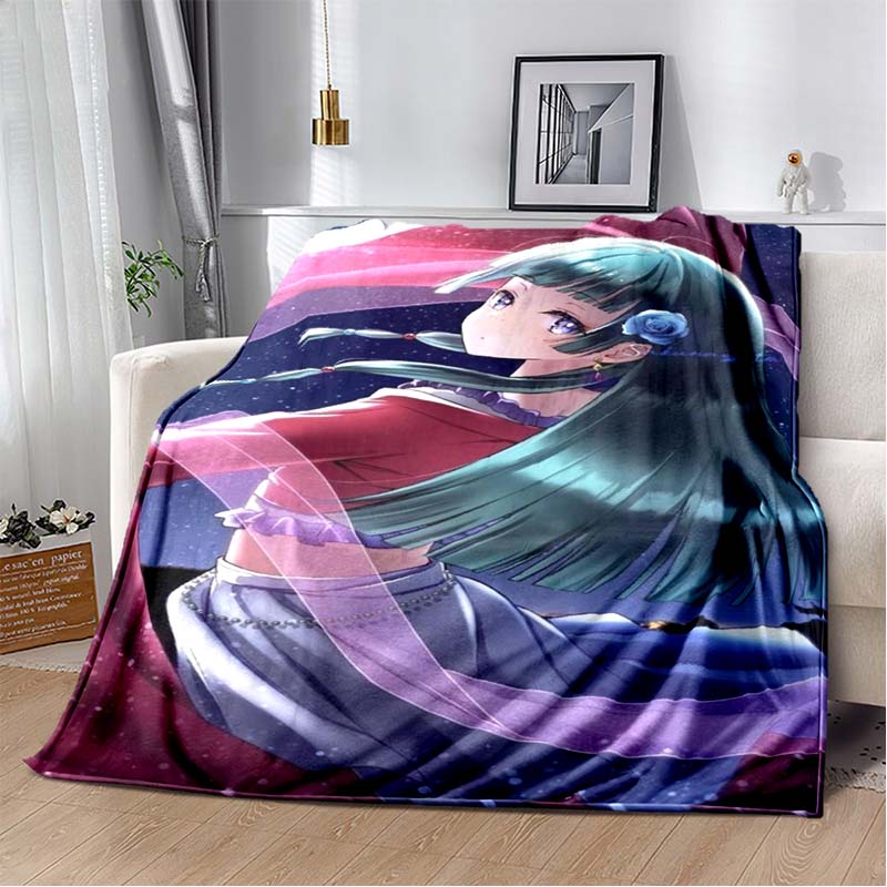 The Apothecary Diaries Maomao Jinshi Cherry Blossom Flannel Throw Blanket Soft Plush Blanket for Sofa Bed Anime Girls Home Decor Gift