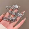 Y2K Irregular Liquid Metal Hairpin Butterfly Zircon Hair Clips Girl Bang Clip for Women Hair Accessories Fashion Silver Blue New