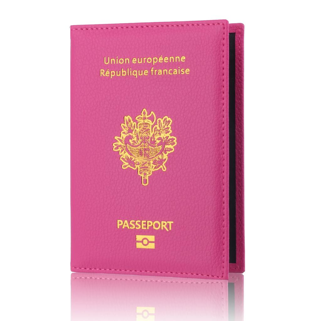 High Quality Pu Passport Protective Cover Bank Card Holder Travel Document Fashion Men and Women French Passport Cover Wallet