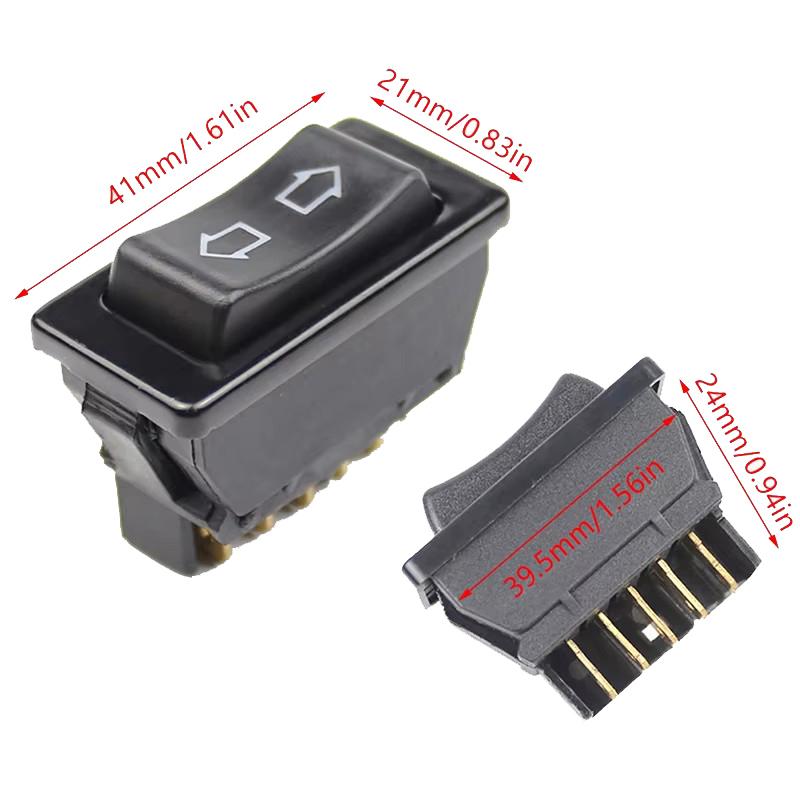 1Pc 5Pin Car Power Switch Universal 12V 2Way Car Push Fit Momentary Electric Aerial Up Down Rocker Switch