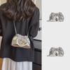 2024 Stylish Silver Messenger Bag for Women - Versatile Bucket Chain Shoulder & Cloud Design