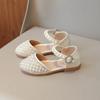 Летние детские сандалии для девочек Роскошные повседневные туфли принцессы со стразами для свадебной вечеринки на плоской подошве Модные милые детские сандалии с жемчугом