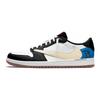 Jordan X Travis Scott Air Jordan 1 Синий Хвост Крючок 7.0 Низкие Нескользящие Низкие Винтажные Баскетбольные Кроссовки Женские DZ4137-700(Команда1897-)