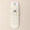 Female Spring and Autumn Bow Wood Ear Lace Polka Dot Boneless Drum Pile Cotton Socks